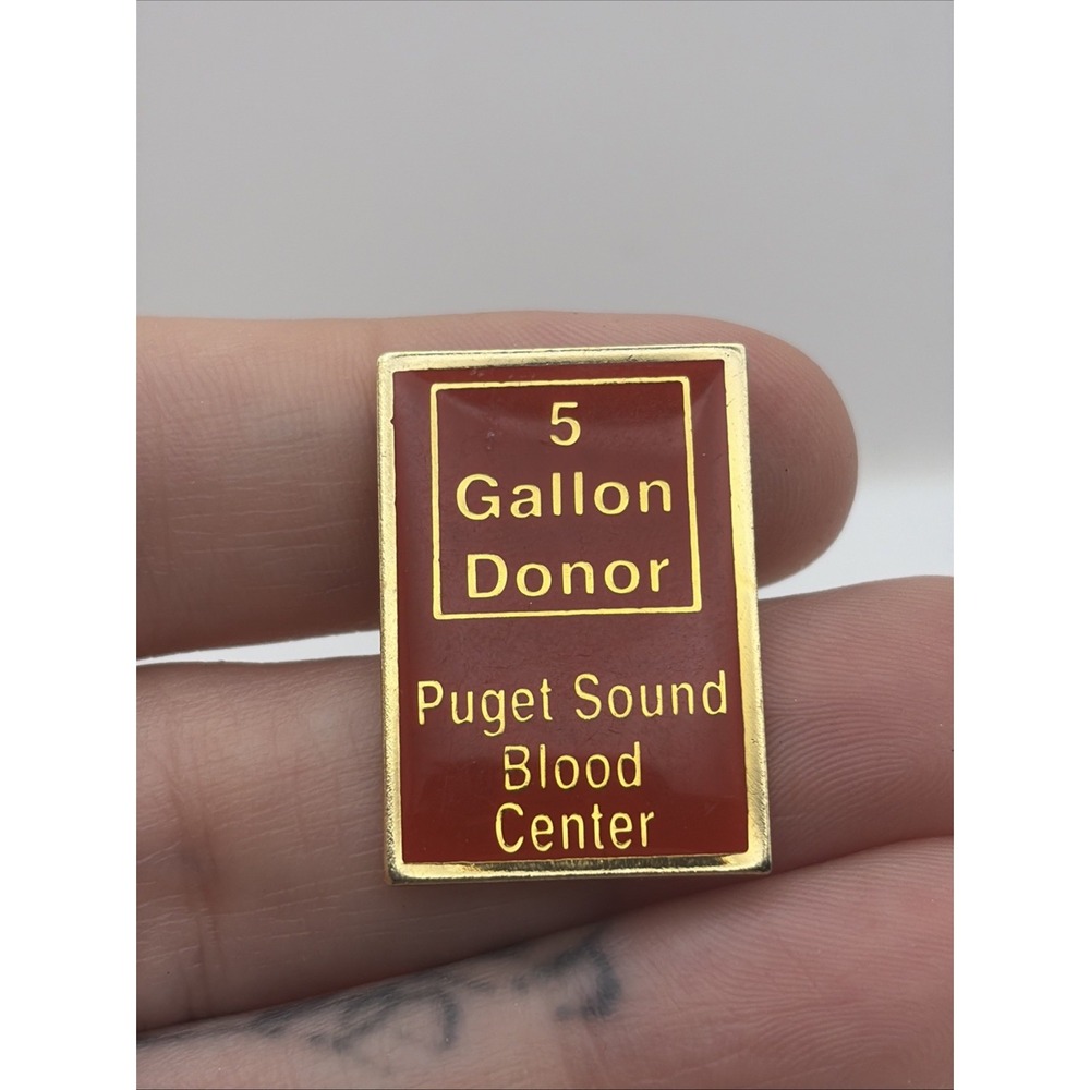 5 Gallon Blood Donor Puget Sound Blood Donor Lapel Hat Pin